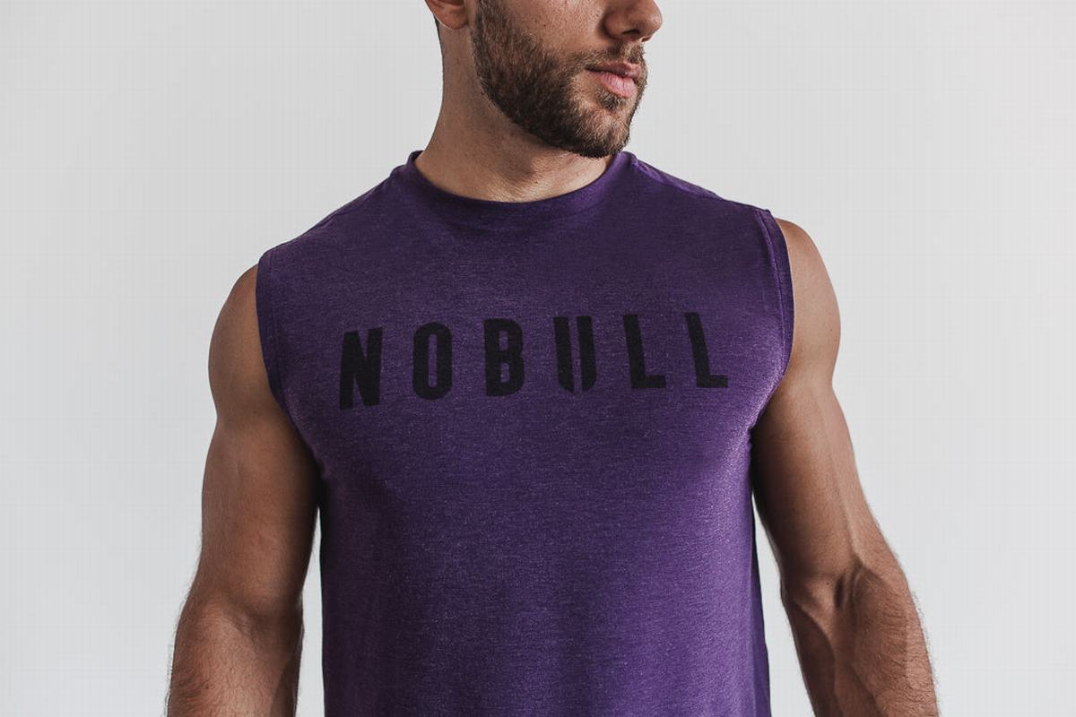 Nobull Ärmlös T-Shirt Herr Lila | QU2407691