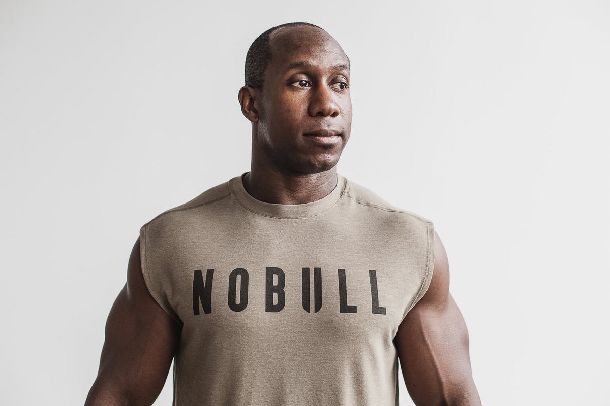 Nobull Ärmlös T-Shirt Herr Ljusbruna | FI5843791