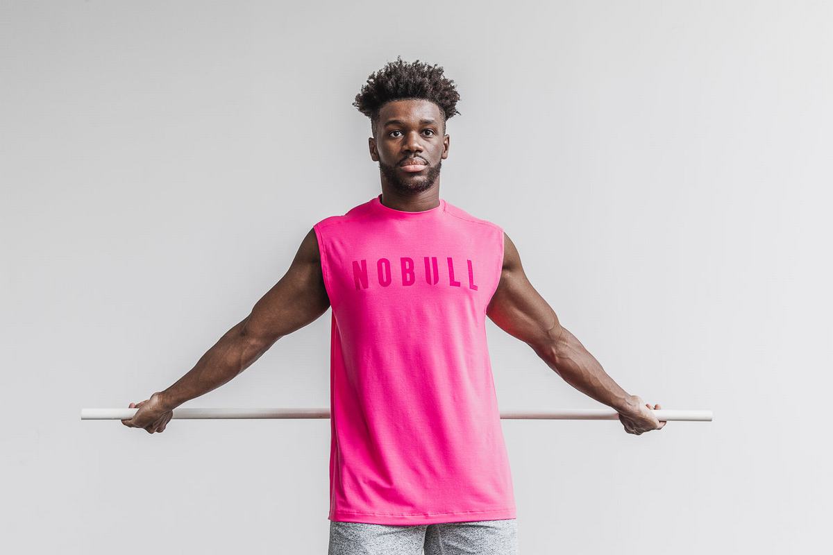 Nobull Ärmlös T-Shirt Herr Rosa | NH4501783