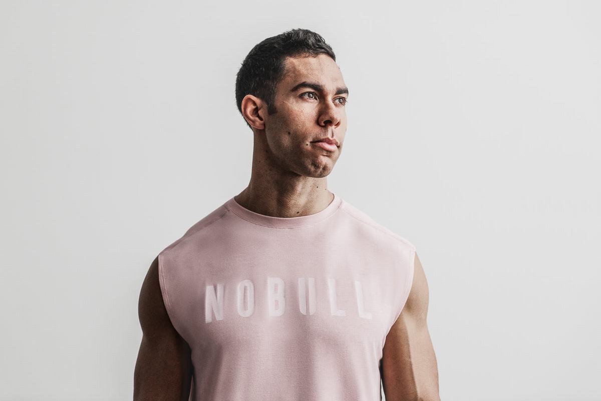 Nobull Ärmlös T-Shirt Herr Rosa | RI2476931