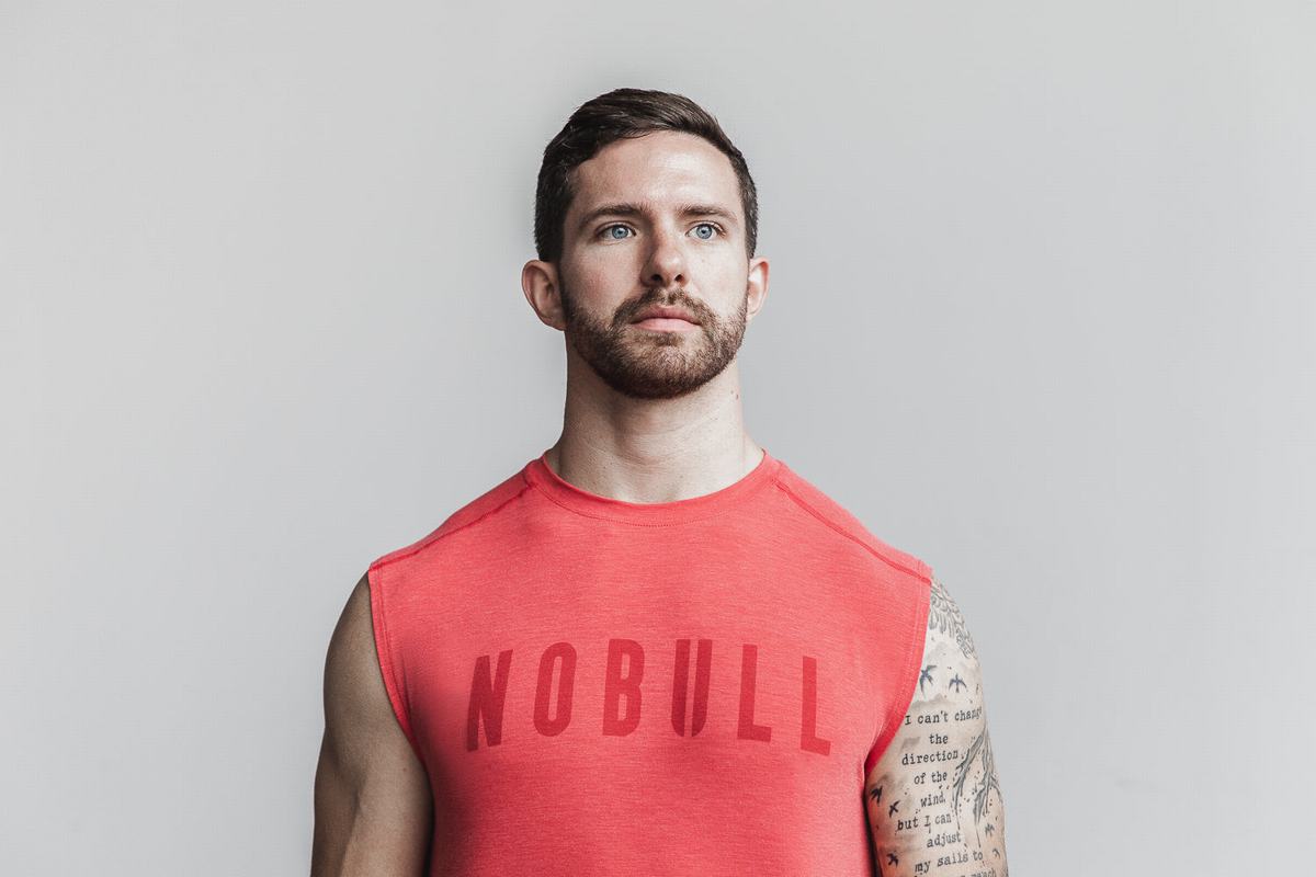 Nobull Ärmlös T-Shirt Herr Röda | ZY5927168