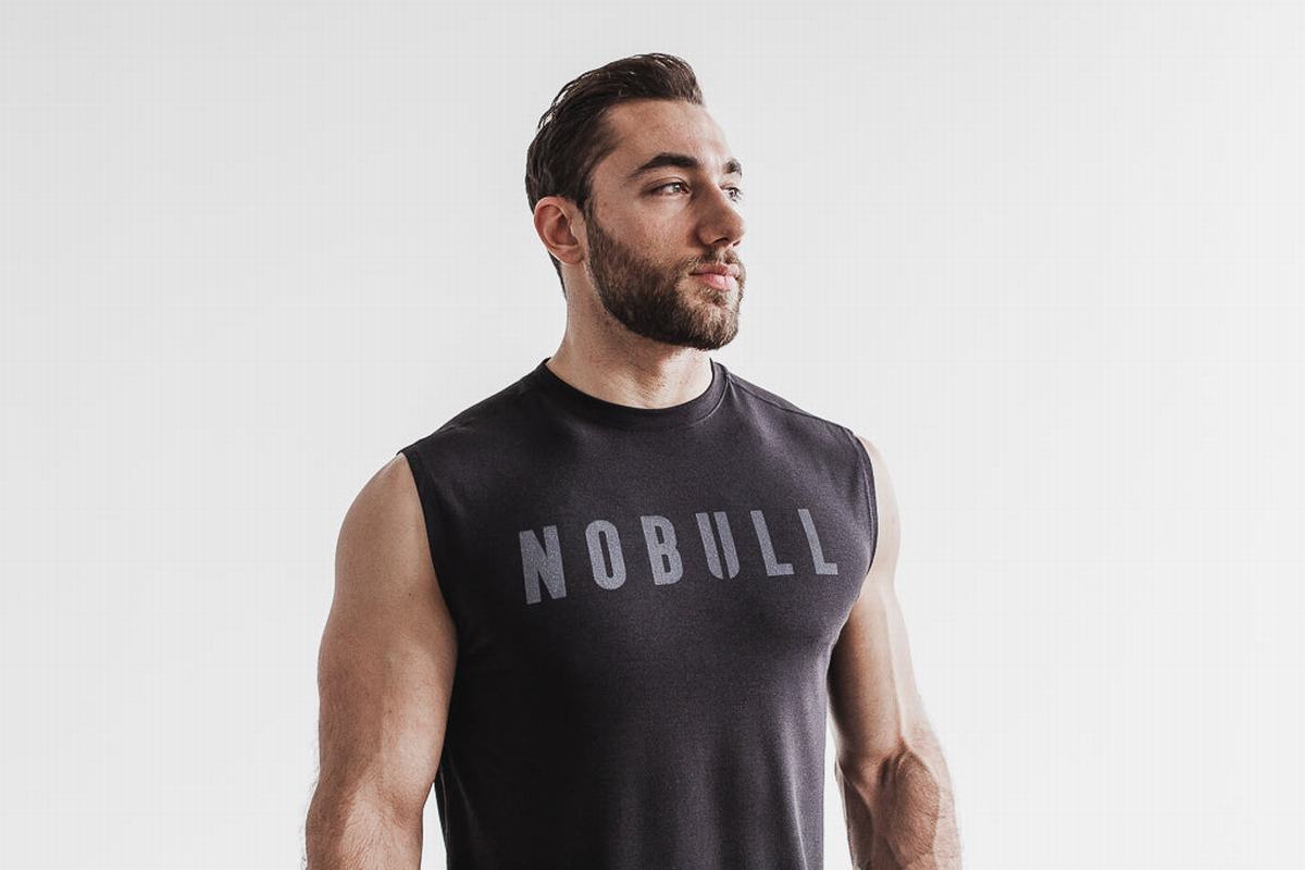 Nobull Ärmlös T-Shirt Herr Svarta | QT6382951