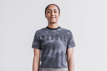 Nobull Boxy T-Shirt Dam Grå Camo | AB5743819