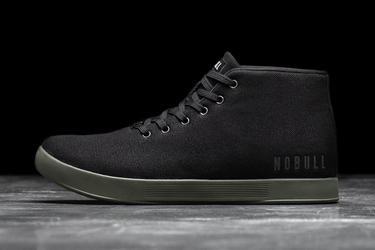 Nobull Canvas Mid Trainer Skor Herr Svarta Mörkgröna | YR3689250