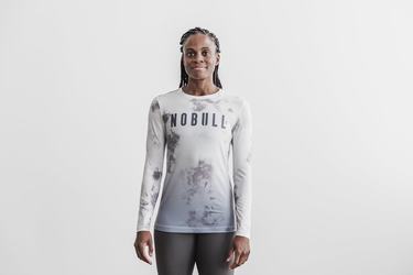 Nobull Dip-Dye Långärmad T-Shirt Dam Vita | JF9218075