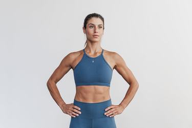 Nobull Halter Matte Sport-BH Dam Blå | GN7069581