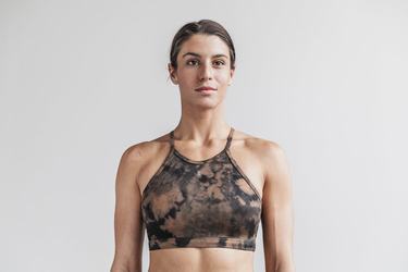 Nobull Halter Tie-Dye Sport-BH Dam Svarta | PX6483127