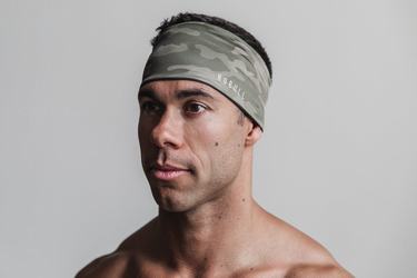 Nobull Headband 4" Pannband Dam Gröna Camo | NI8371659