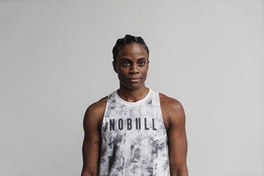 Nobull High-Neck Artists For Humanity Tank Linne Dam Vita Svarta | VY2438065