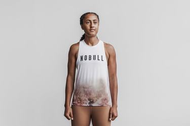 Nobull High-Neck Dip-Dye Tank Träningslinne Dam Vita | ZF2036194