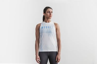 Nobull High-Neck Miami Palm Tank Linne Dam Blå | NS9320748