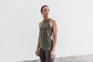 Nobull High-Neck Tank Classic Colors Linne Dam Gröna | KM5160493