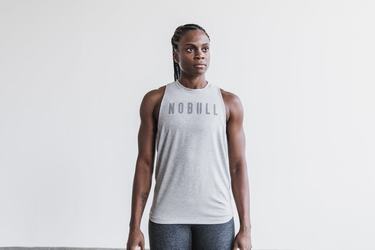 Nobull High-Neck Tank Classic Colors Linne Dam Ljusgrå | NC8479162