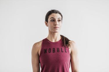 Nobull High-Neck Tank Classic Colors Linne Dam Röda | ST3847016