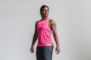 Nobull High-Neck Tank Neon Linne Dam Rosa | IW3068925