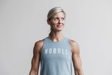 Nobull High-Neck Tank Seasonal Colors Linne Dam Blå | YB6475809