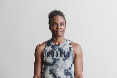 Nobull High-Neck Tank Tie-Dye Linne Dam Blå Blå | BU1980526