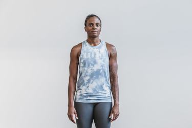 Nobull High-Neck Tank Tie-Dye Linne Dam Blå | ES3968142