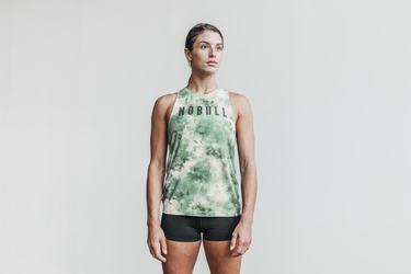 Nobull High-Neck Tank Tie-Dye Linne Dam Gröna | UD3548620