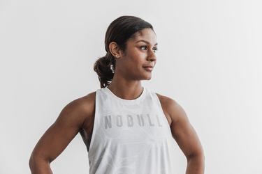 Nobull High-Neck Tank Träningslinne Dam Vita | ZD9257081