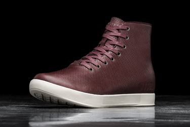 Nobull High-Top Leather Trainer Skor Dam Vinröda | UH6279108