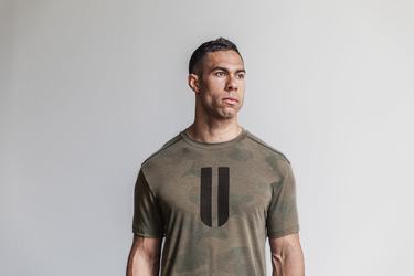 Nobull Horns T-Shirt Herr Gröna Camo | OK4175382