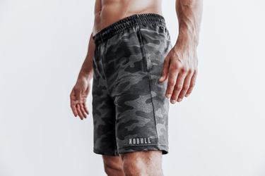 Nobull Lightweight Knit 9" Shorts Herr Mörkgrå Camo | JG4078231