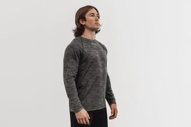 Nobull Lightweight Textured Långärmad T-Shirt Herr Svarta Camo | WE7638521