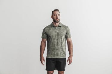 Nobull Lightweight Textured Polo T-Shirt Herr Camo | UA2869530