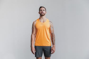 Nobull Lightweight Textured Tank Neon Linne Herr Orange Camo | RG8056417