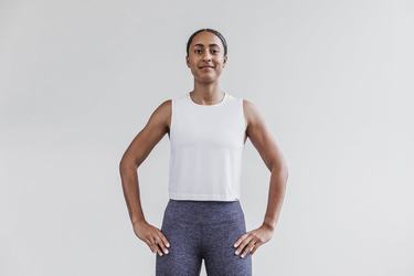 Nobull Lightweight Ärmlös Crop T-Shirt Dam Vita | GP2416309