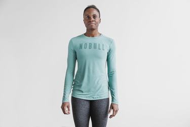 Nobull Långärmad T-Shirt Dam Blå | OF9845210