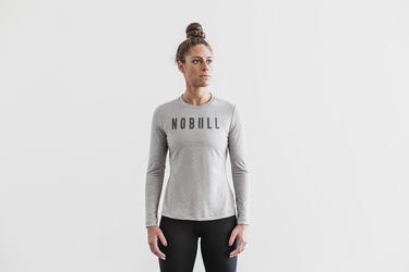 Nobull Långärmad T-Shirt Dam Ljusgrå | XB5106498