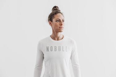 Nobull Långärmad T-Shirt Dam Vita | IV5926014