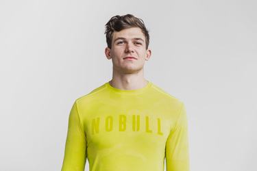 Nobull Långärmad T-Shirt Herr Gula Camo | LF0258146