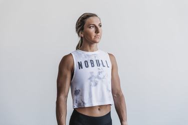 Nobull Muscle Tank Tie-Dye Linne Dam Vita | QL2981765