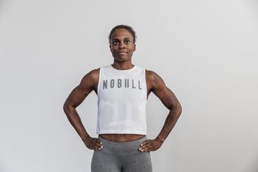 Nobull Muscle Tank Träningslinne Dam Vita Camo | HT3508916