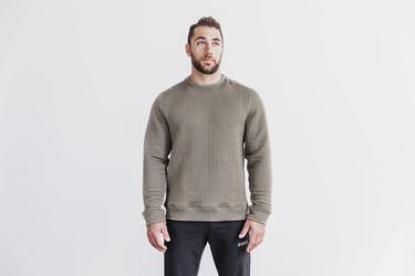 Nobull Quilted Crew Tröja Herr Ljusbruna | AG1423675