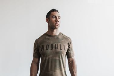 Nobull T-Shirt Herr Gröna Camo | ZJ5841023