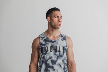 Nobull Tank Tie-Dye Linne Herr Blå Blå | DU6042183