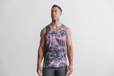 Nobull Tank Tie-Dye Linne Herr Rosa Svarta | EQ1063854