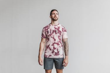 Nobull Tie-Dye T-Shirt Herr Rosa Mörkröda | LO1703986