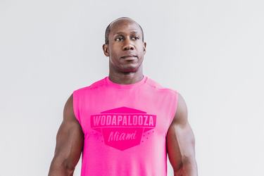 Nobull Wodapalooza Ärmlös T-Shirt Herr Rosa | ZG7816032