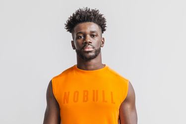 Nobull Ärmlös T-Shirt Herr Orange | ZH6837452