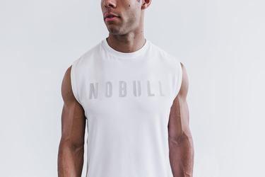 Nobull Ärmlös T-Shirt Herr Vita | EK4120937